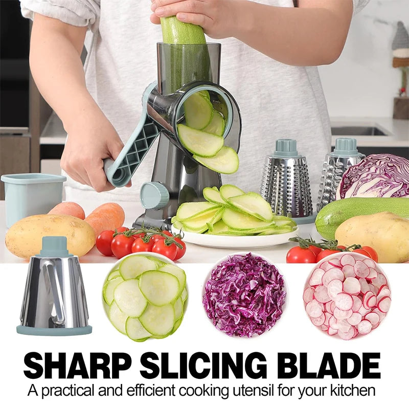 3 in 1 Rotary Cheese Grater & Vegetable Slicer