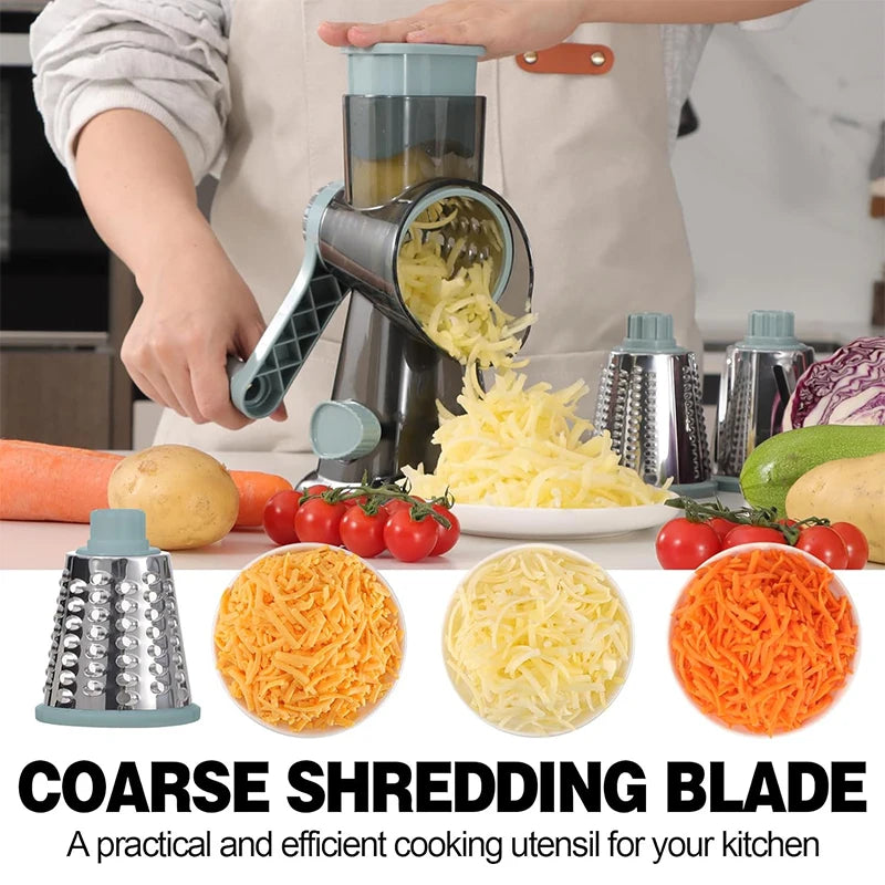 3 in 1 Rotary Cheese Grater & Vegetable Slicer