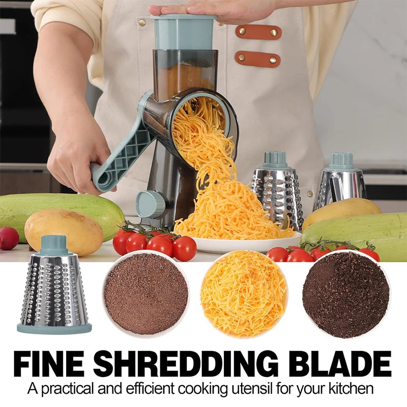 3 in 1 Rotary Cheese Grater & Vegetable Slicer